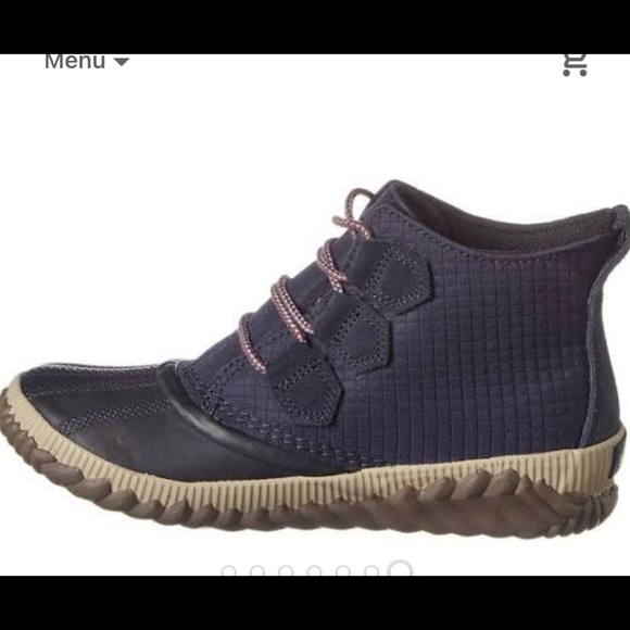 SOREL OUT N ABOUT Leather Rain Boot Navy Size: 7 - Picture 9 of 10